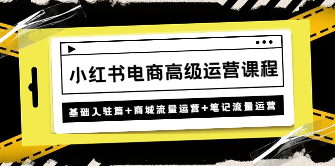 小红书电商高级运营课程：基础入驻篇+商城流量运营+笔记流量运营-尖峰创圈资源站