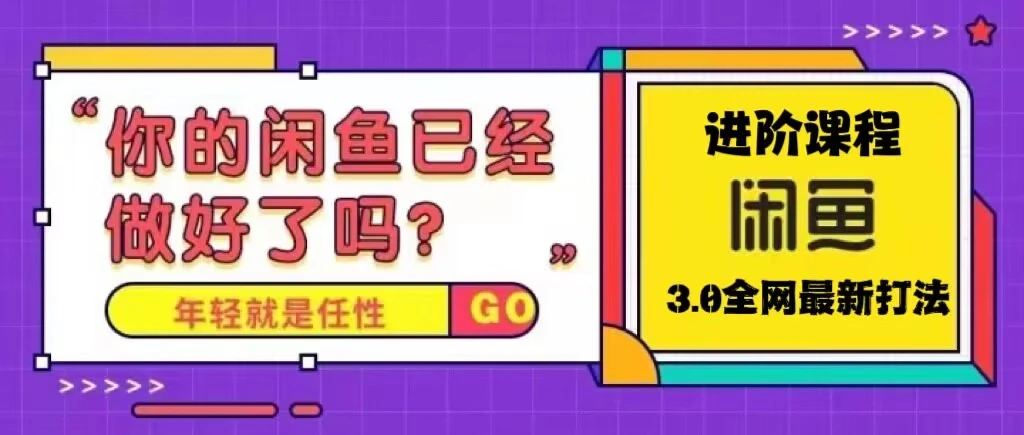 火爆全网的咸鱼玩法进阶课程，单号日入1K的咸鱼进阶课程-尖峰创圈资源站