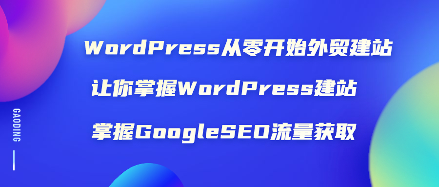 WordPress从零开始外贸建站：让你掌握WordPress建站 掌握GoogleSEO流量获取-尖峰创圈资源站