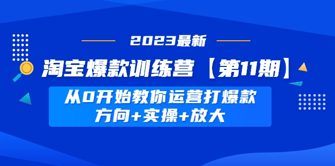 淘宝爆款训练营，从0开始教你运营打爆款，方向+实操+放大-尖峰创圈资源站