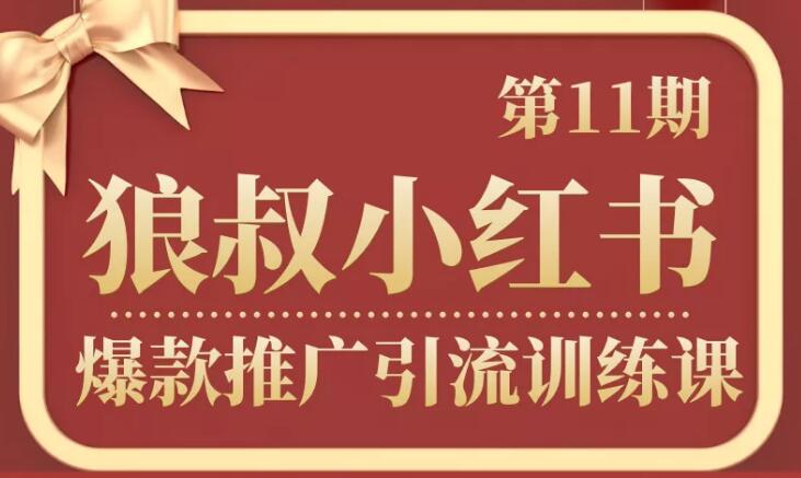 狼叔小红书爆款推广引流训练课第11期，手把手带你玩转小红书-尖峰创圈资源站