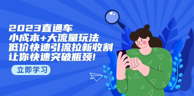 2023直通小成本+大流量玩法，低价快速引流拉新收割，让你快速突破瓶颈!-尖峰创圈资源站