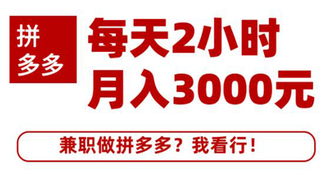 搜外网·拼多多副业课程,每天2小时月入3000元 学习这门课程真的能赚钱