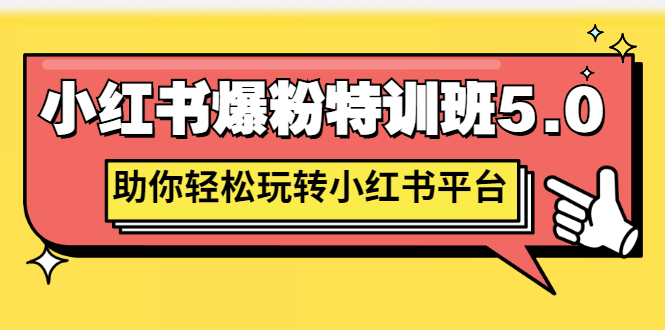 小红书爆粉特训班5.0,助你轻松玩转小红书平台价值1380元